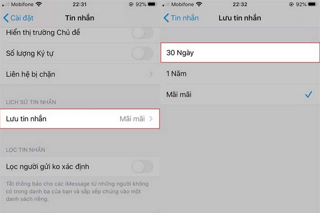 Trường hợp iMessage chứa quá nhiều tin nhắn cũng có thể “ngốn” dung lượng