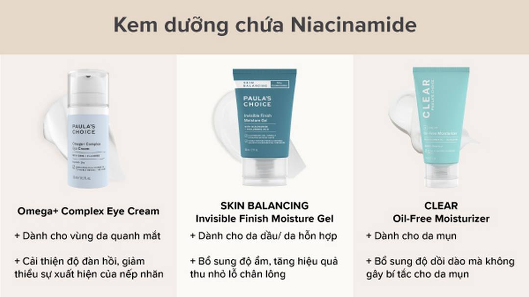 Các sản phẩm kem dưỡng có chứa Niacinamide đến từ Paula’s Choice