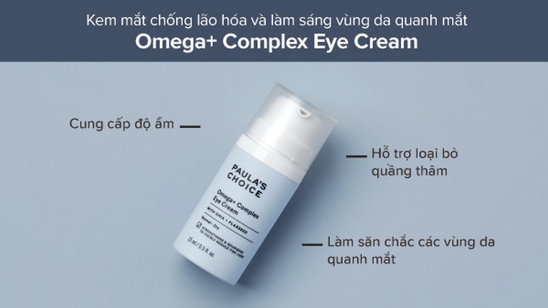 Kem dưỡng mắt chứa Niacinamide và các acid béo Omega